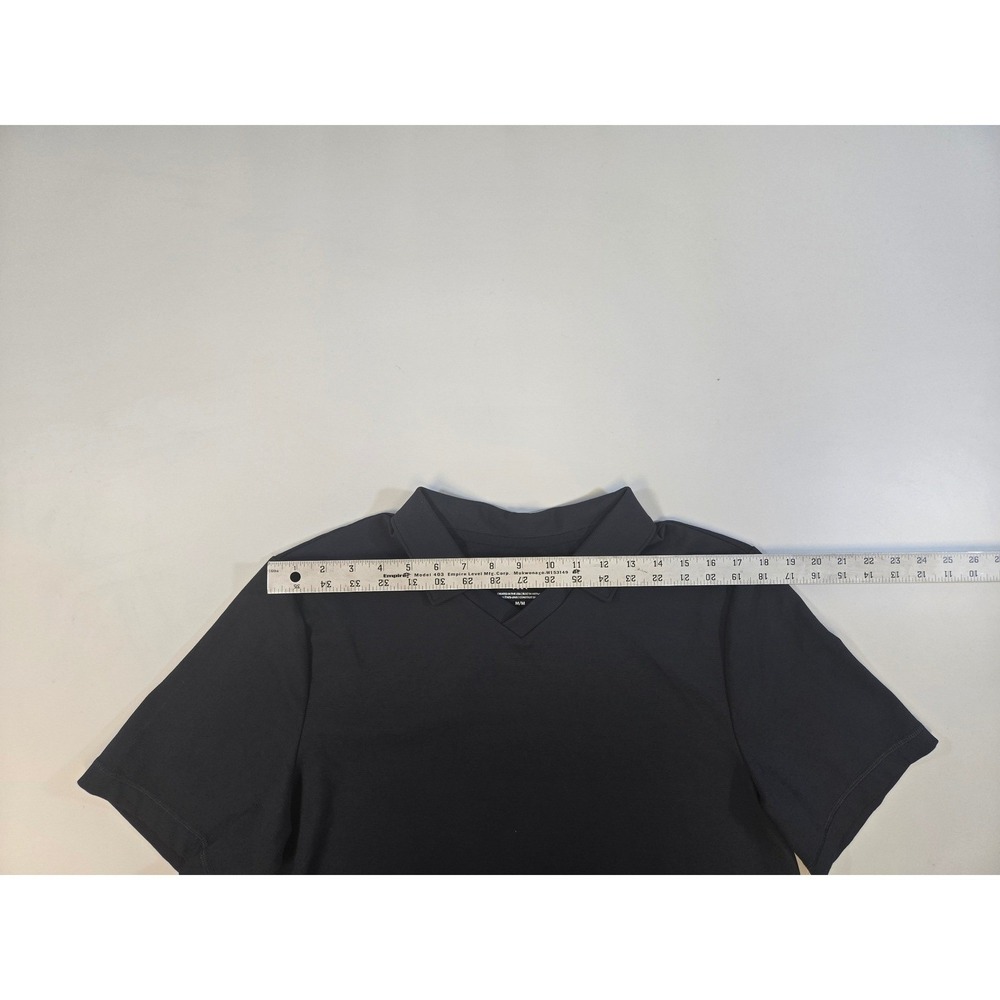 Rhone Mens Links Golf Black V-Neck S/S Polo Shirt Performance Stretch M - Picture 8 of 14